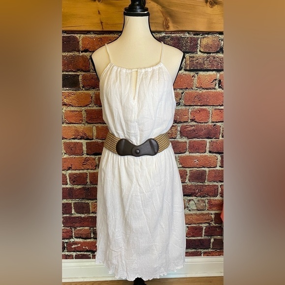Le Château White Halter Dress with Belt Size XL - Picture 3 of 13